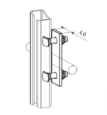 Central bracket on round or rectangular rungs