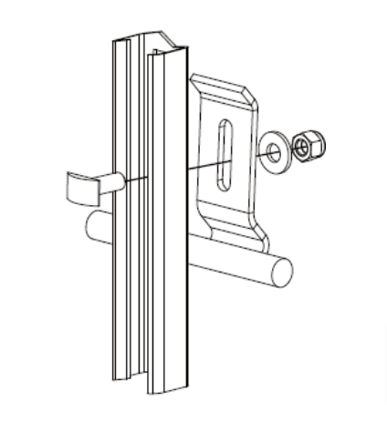 Central bracket on round rungs