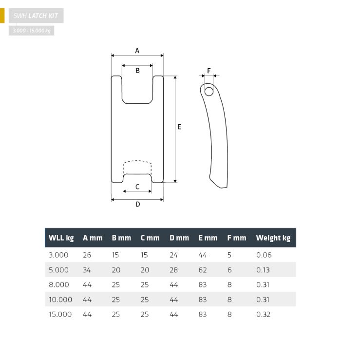 Latch Set | Weld-on Hook Type | WLL: 3.00 to 15.00 Ton