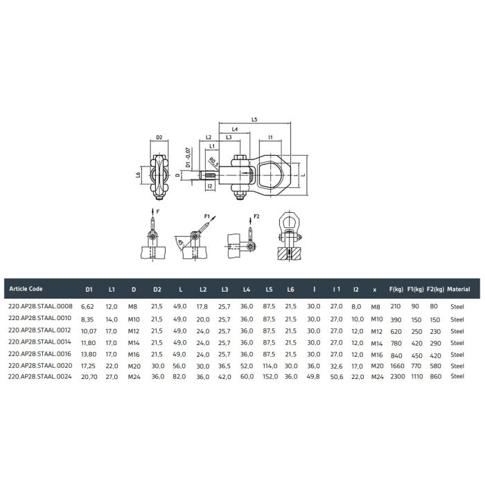 Plug-in Lifting Eye | Tiltable & Self Locking | WLL: 0.21 to 2.3 Ton