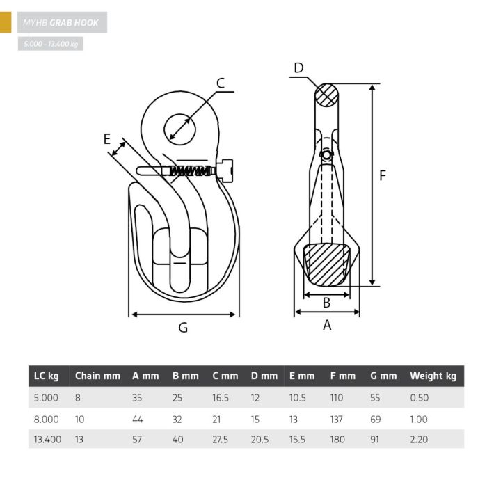 Shortening Hook | Eye Type and Secure Locking | Grade 100