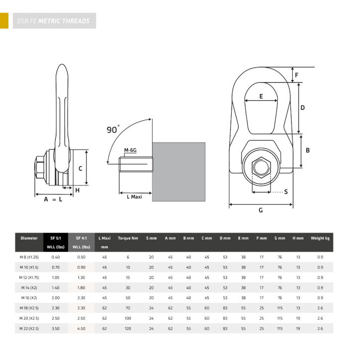 Tilt / Swivel Eye Nut | Gradup | WLL: 0.50 to 2.50 Ton